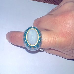 Lia Sophia Teal statement ring